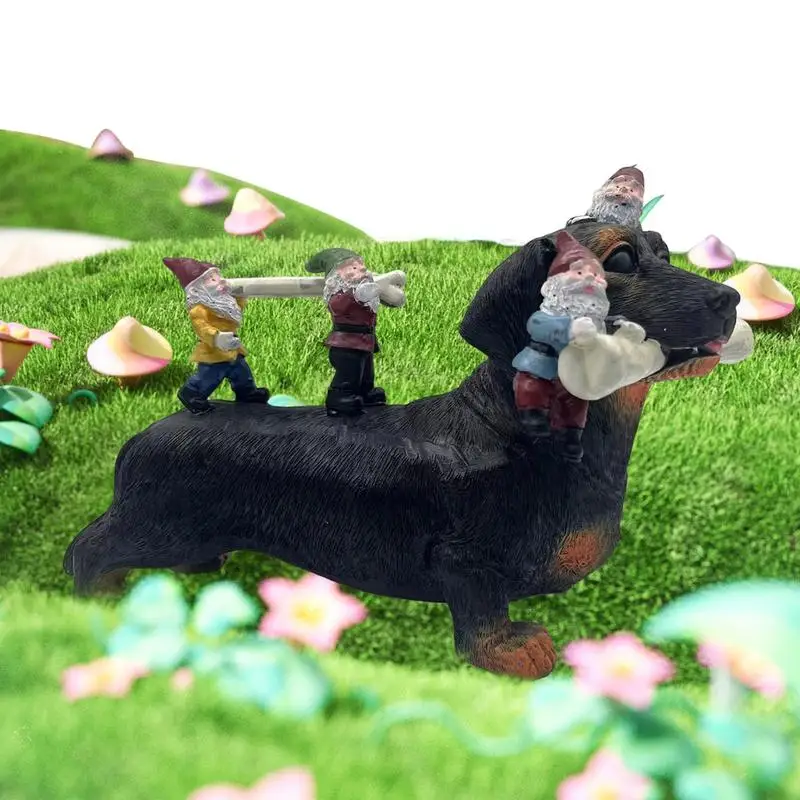 

Статуи из смолы Gnome для сада собаки, садовые статуи, Такса, карликовая садовая декорация, искусственные скульптуры для улицы, дома, двора