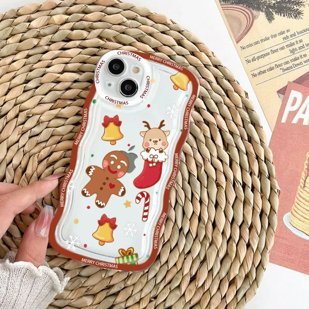 Merry Christmas Wave Transparent Silicone Phone Case - Soft and Stylish Protective Shell
