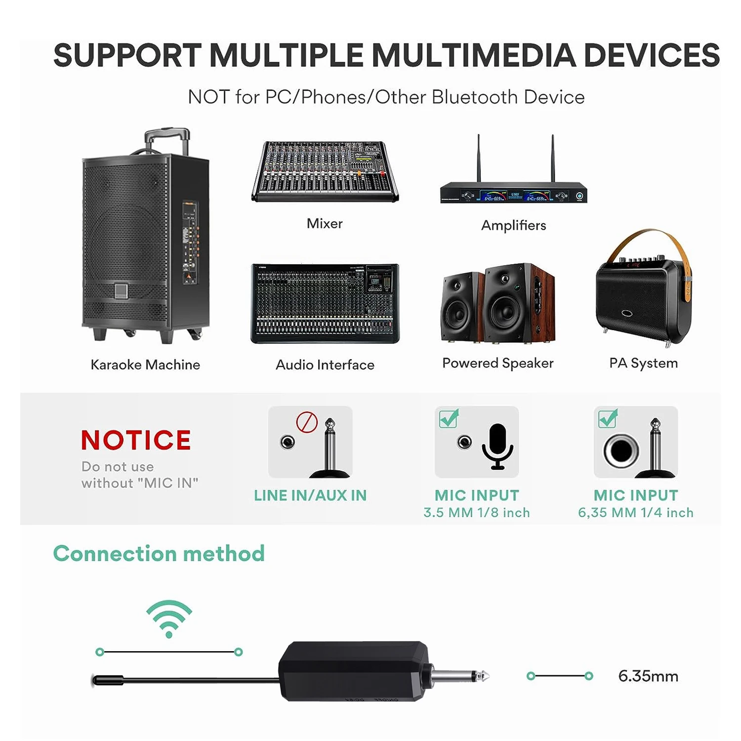 Musiin Microphone Sans Fil Avec Décoration De Manchon De