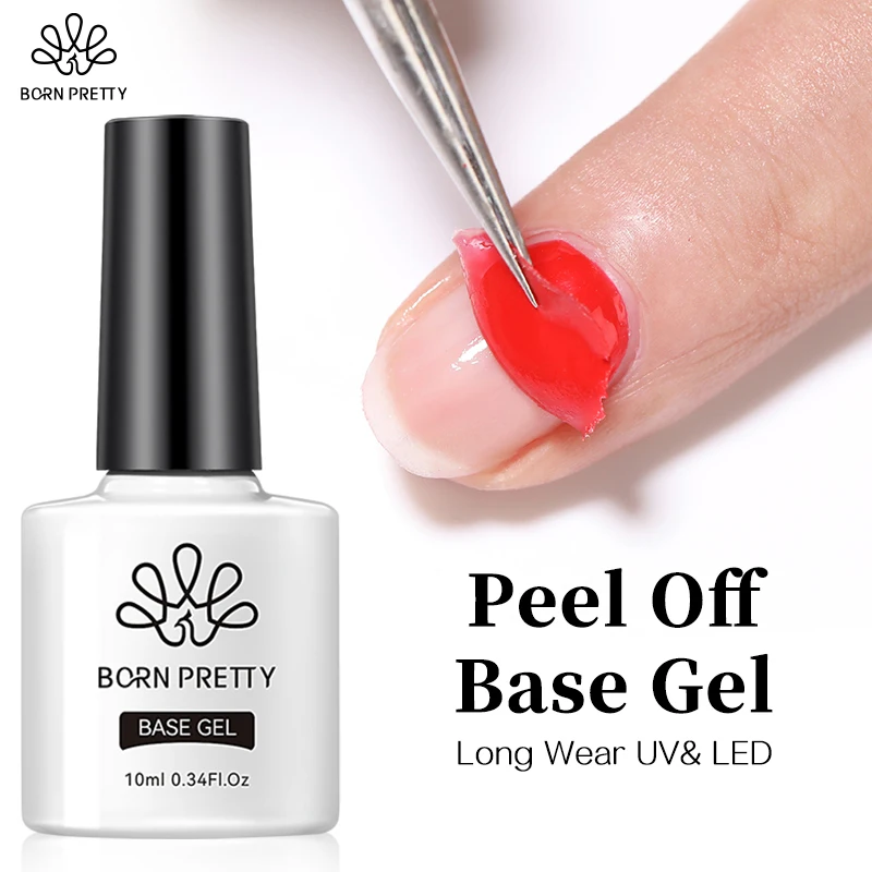 BORN PRETTY Peel Off Base Gel Long Wear Super Top Coat Basic Nail Gel Polish Enamel Varnish Soak Off Nail Art Manicure 10ml