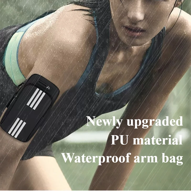 Running Sports Bag Waterproof Non-slip Lightweight Jogging Phone Armband Durable Large Capacity Adjustable Men Women Armbag