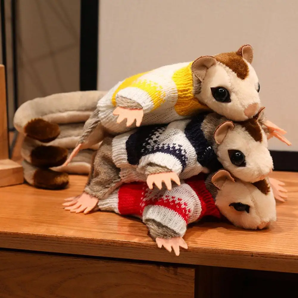 실제와 같은 설탕다람쥐 플러시 장난감, 실물 같은 봉제 인형, 13인치 시뮬레이션 비행 다람쥐, 부드러운 털이 있는 어린이와 어른들을 위한 선물