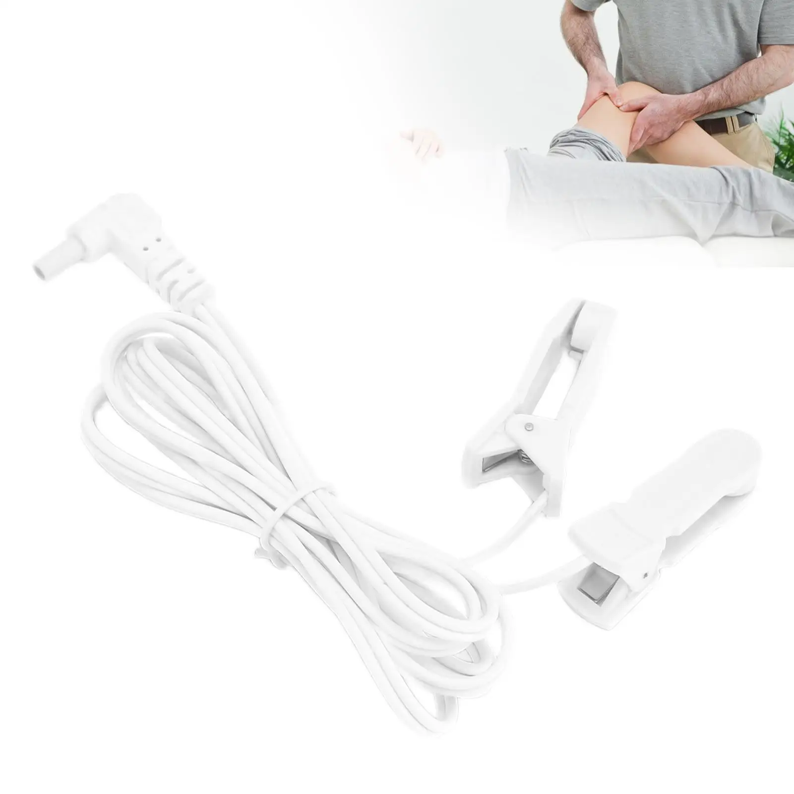 Replacement ear clip electrode wires for tens unit physiotherapy machine 1pc 2.35mm/3.5mm cable