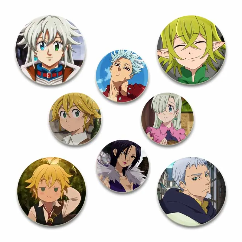 5832/44mm Anime The Seven Deadly Sins Pins Tinplate Badge DIY