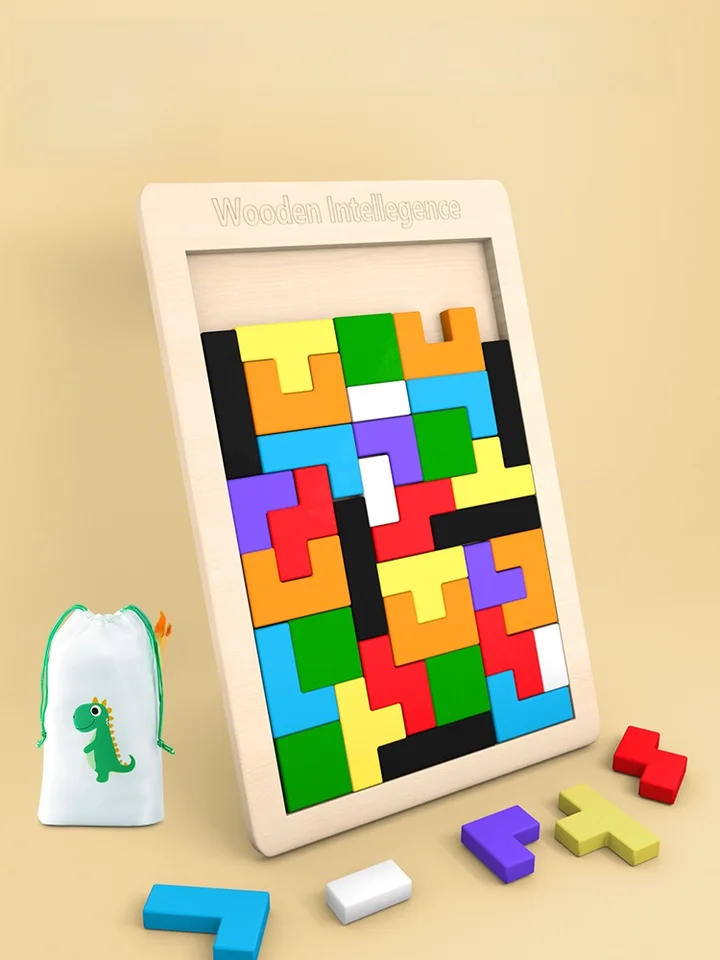 Bunte Tangram-Holzbausteine für Montessori – Lernspielzeug für Kinder_voghion.com