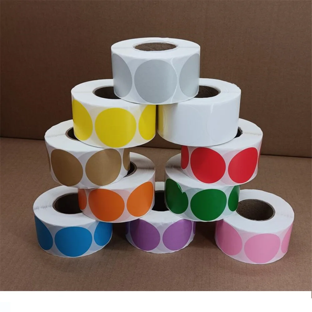 3cm 1000stickers,round Thermal Label Sticker,colorful thermal paper sticker