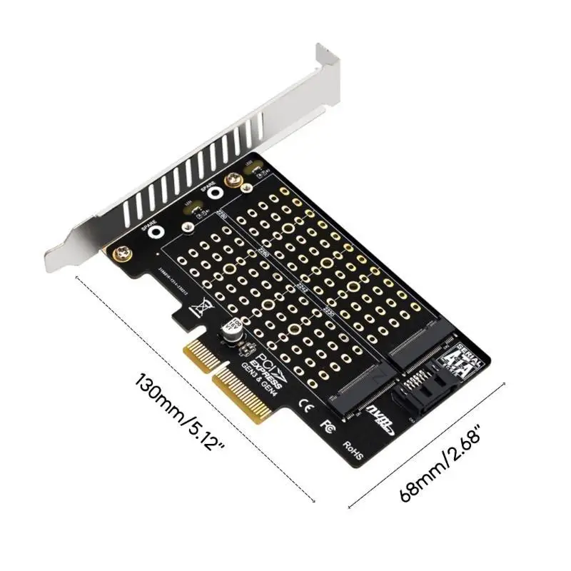 PCIE-M.2 NVME SSD 어댑터 NVME-Sata SSD PCI-E 확장 카드 지원 B-키/M-키 및 M-키+B-키 XX9A
