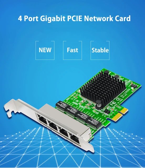 Carte Réseau PCI Express, 10/100 / 1000M Carte Réseau PCI Express Fast  Ethernet Gigabit Compatible avec Windows7, 8, 10, Linux. : :  Informatique