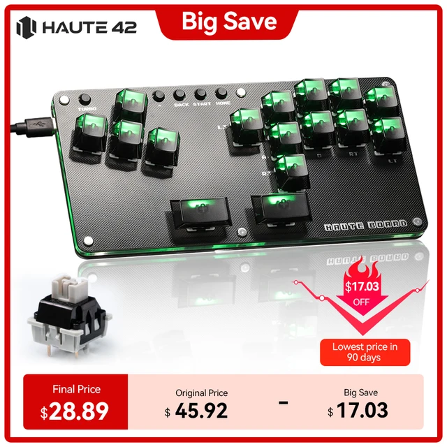 Haute42 Fightstick Hitbox Leverless Controller Mini Stickless Arcade Stick For PC /Ps3/ Ps4 /Switch Arcade Hitbox Controller