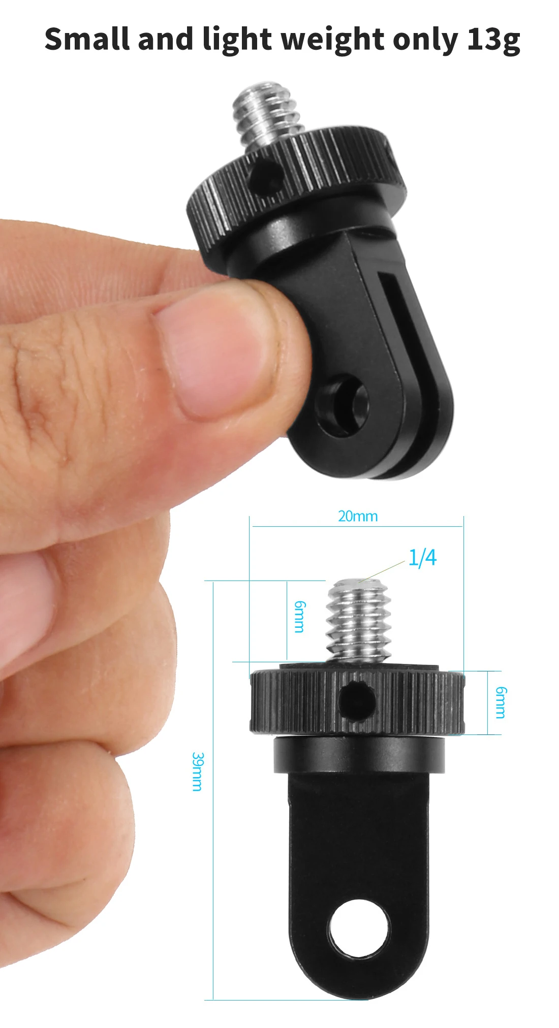 For insta360 X5 Metal Mini Tripod Convert Mount 1/4" Screw Quick-Release Base fo