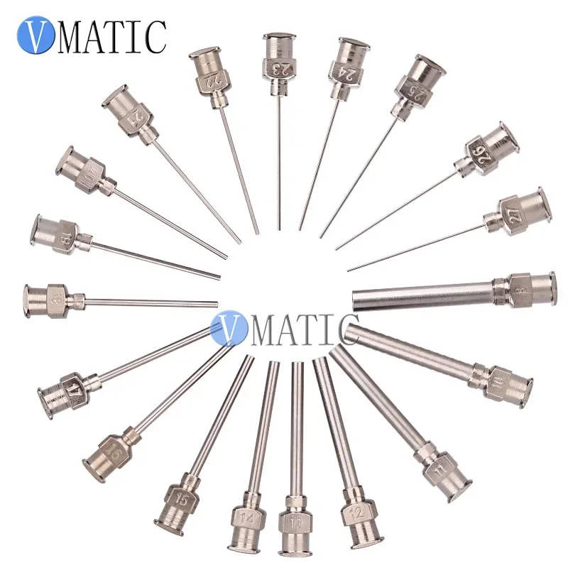 12 Pcs 1 Inch Length 27G Blunt Stainless Steel Dispensing Glue Dispenser Syringe Needle Tips