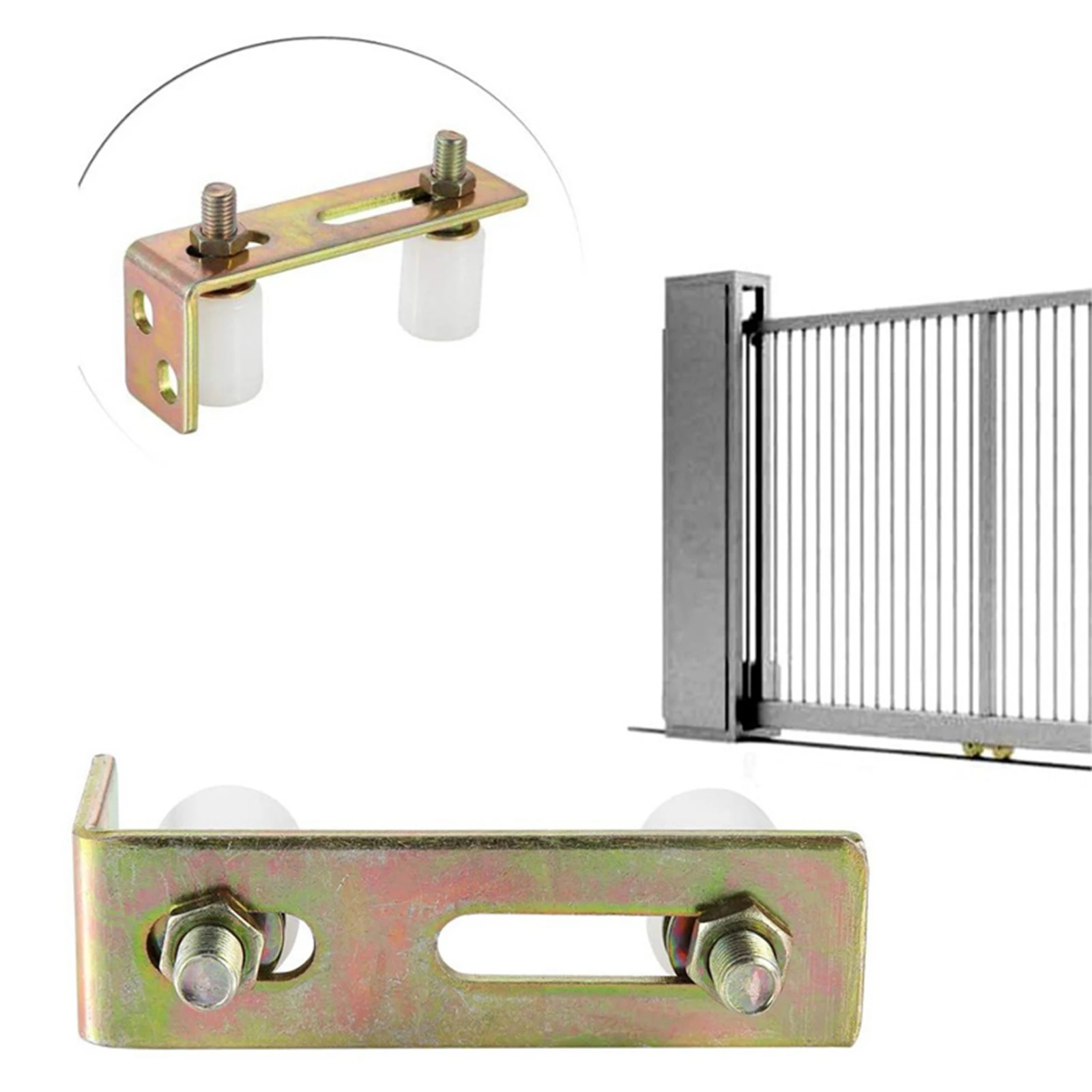 Gate Rollers Sturdy Wear Resistant Convenient with L Shape Bracket Sliding Gate Nylon Rollers for Fences Home Yard Sliding Door sliding door roller sliding door pulley