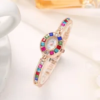 2025 New Rainbow Rhinestone Watch Women Fashion Luxury Gift Quartz Wristwatch Ladies Bracelet Watches Dropshipping Reloj Mujer 2