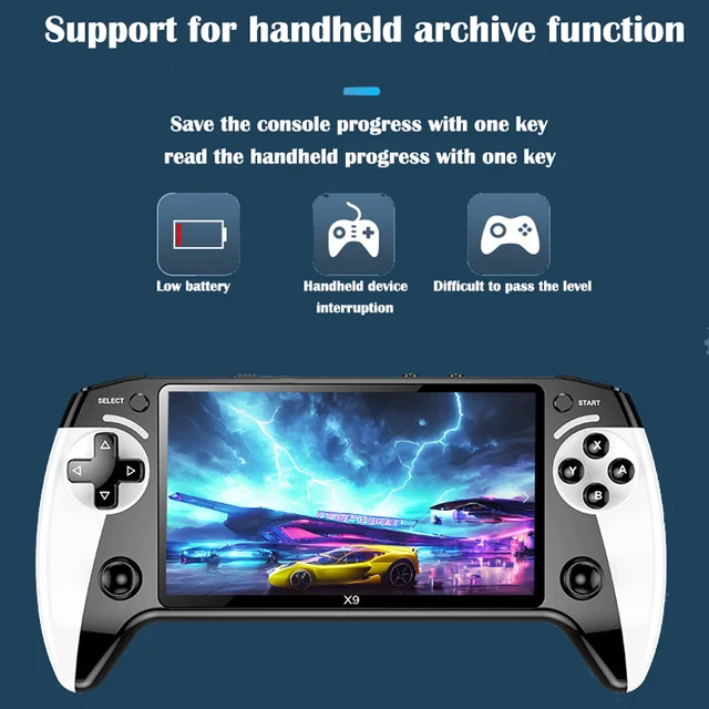 X9 portable game console, 5.5-inch screen, 1500mAh, retro video game player, Type C charging, electronic game player, large Arca 2