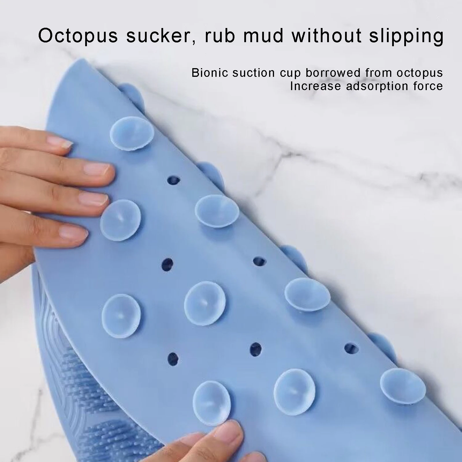 Wall Mounted Back Scrubber Mat with Suction Cups Body Scrubber Soft Exfoliate Back Scrubber Massage Pad Bath Brush Foot Scrubber 4