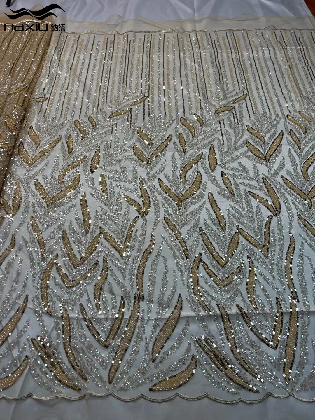 

Madison Luxury African Beaded Lace Sequins African Lace Fabric 2024 High Quality 5 Yards Nigerian Lace Fabric for Evening Dress