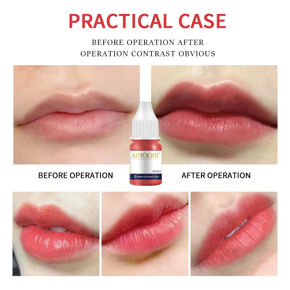 AIMOOSI 3ml Tattoo Ink Permanent Microblading Paint Inks Pigment Semi Makeup Eyebrows Lips Tint Consumables Tattoo Supplies 5