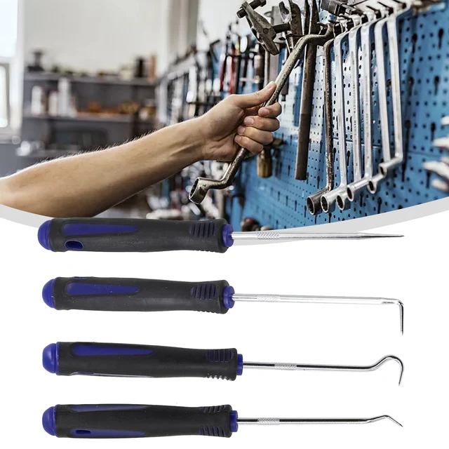 YTDTKJ 16 PCS Hook And Pick Tool Set, Includs Oil Seal Hooks, O-Ring Puller, Gasket Scraper, Clip Plier, Disassembly Tool Pry Plate, Car Repair Tools Set With A Blue Glue Gloves For