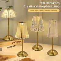 LED Touch Sensor Desktop Night Light Stepless Dimmable Rechargeable Wireless Table Lamp for Restaurant Bar Bedroom Decor Light 2