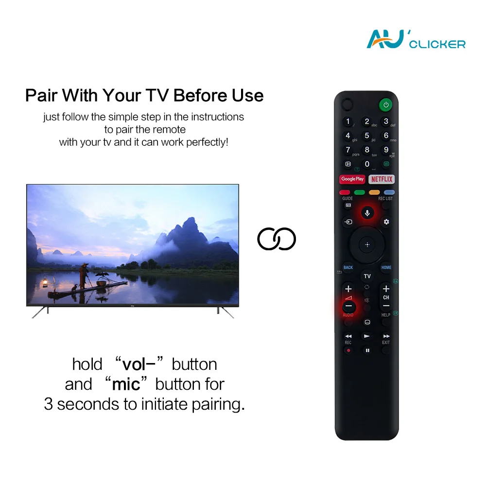 Smart Voice tv Controle Remoto para Sony Led tv com Google Play Netflix Botão Rmf-tx500e - Image 6