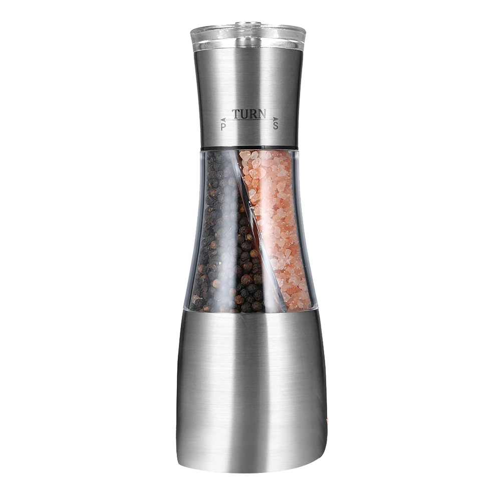 

Pepper and Salt Grinder 2 in 1,Dual Mill Shaker with Adjustable Coarseness By Ceramic Rotor, Kitchen Cooking Accessories