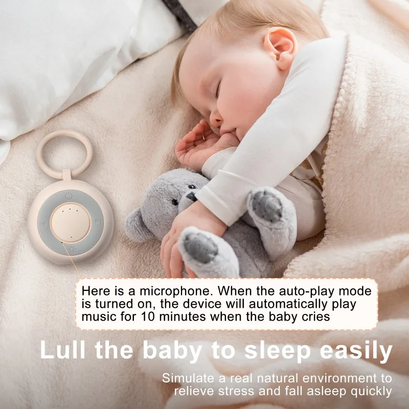 Portable Baby White Noise Machine with Light and 15 Soothing Sounds