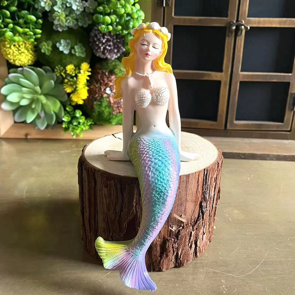 

Mermaid Ornament Home Desktop Mermaid Statue Mermaid Adornment Mermaid Figurine
