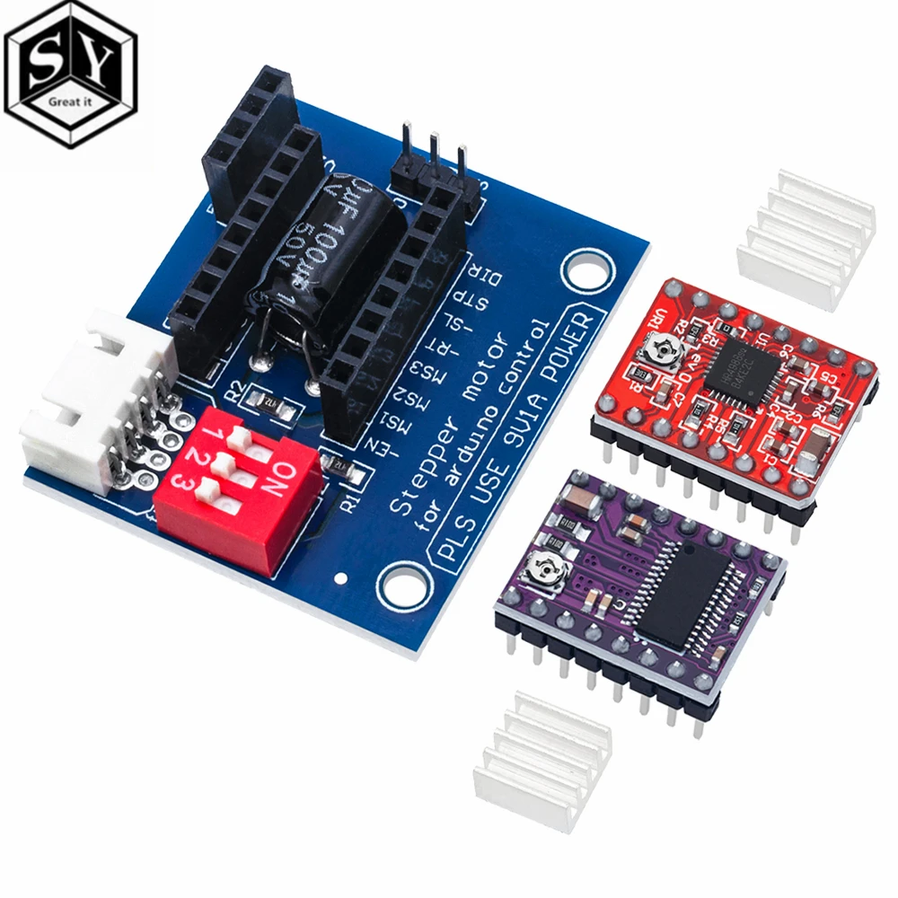 CNC3DPrinterPartsAccessoryReprappololuA4988StepperMotorDriverModulewithHeatsinkforramps1.4forarduino