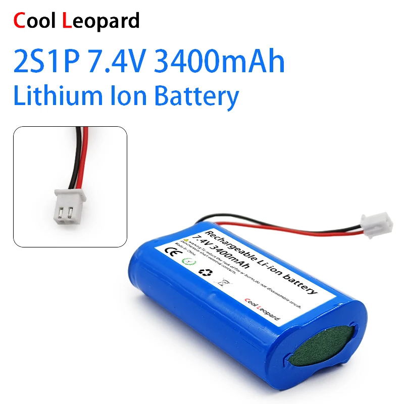 

18650 2S1P 7.4V 3400mAh Lithium Ion Battery,For Power Toy Accessories,LED Lights,Lighting Alarm System Rechargeable Battery