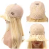 613 Honey Blonde Straight Human Hair Wig With Bangs Remy Hair Fringe Wigs For Women 180%Full Density Machine Made Wig With Bangs 6