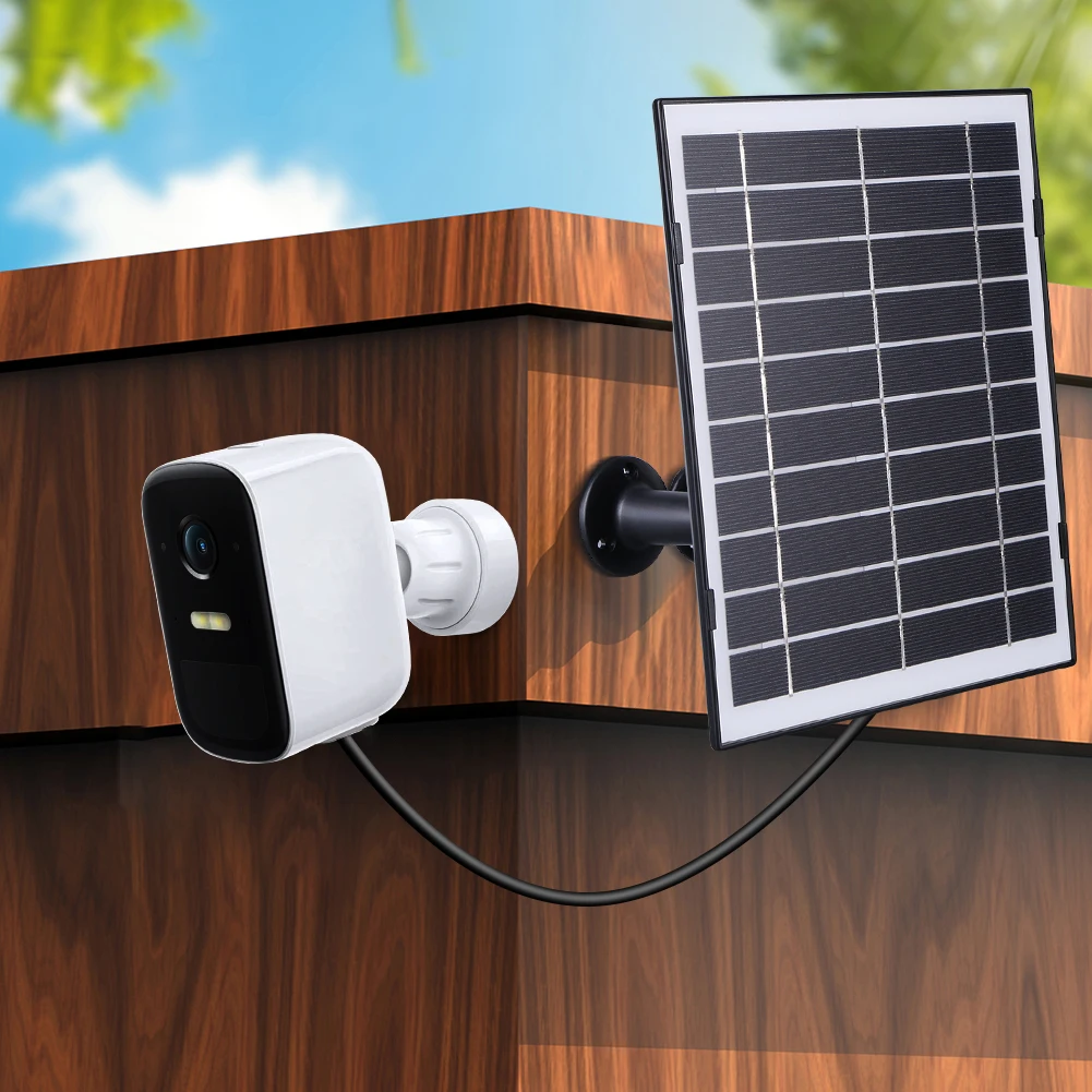 카메라 태양 전지 패널 충전기 마이크로 USB, USB-C, DC5521 태양 전지 패널 키트, EufyCam, Wyze Cam과 호환 가능, 360 ° 조절 가능 장착, 30W