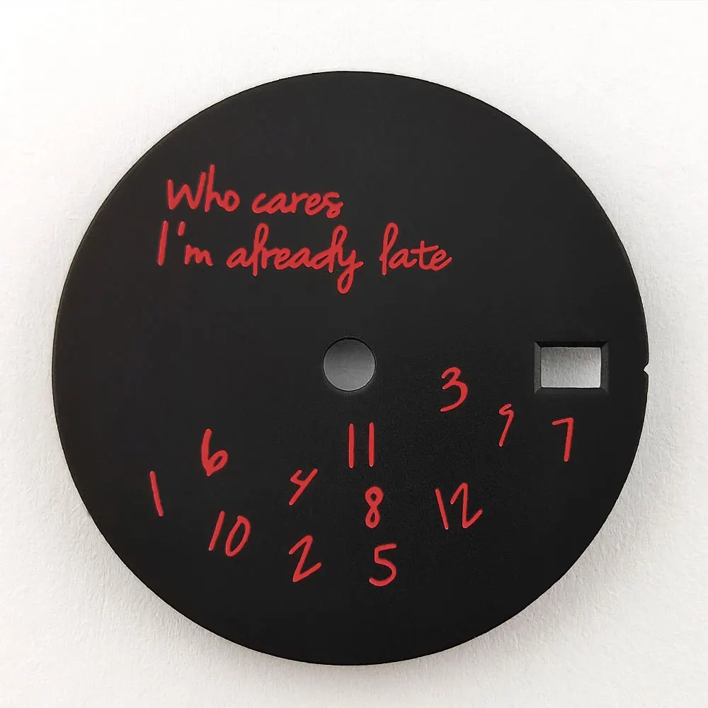 Who Cares 'I'm Already Late' Watch Dial - 28.5mm Unique Design