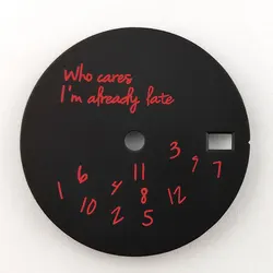 Who Cares 'I'm Already Late' Watch Dial - 28.5mm Unique Design (Red)