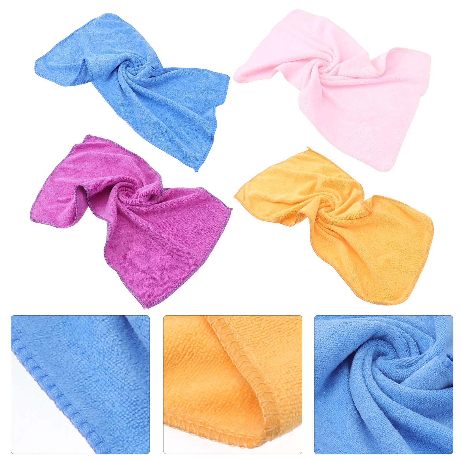 

4 Pcs Children Washcloth Towels Water Absorption Bamboo -friendly Microfiber