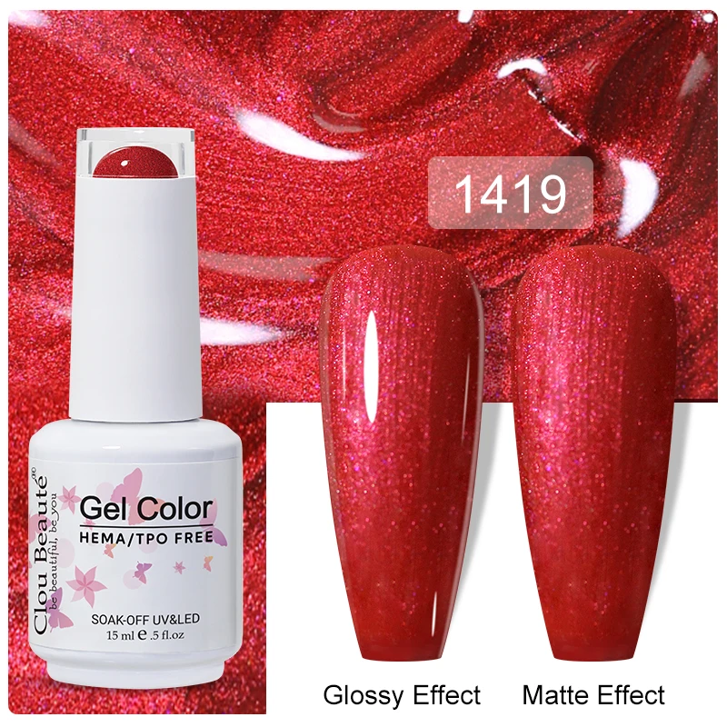 Clou Beaute 15ml Black Red Semi-Permanent Gel Nail Polish