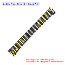 Premium Soft Braided Sleeve for Cable Protection - Insulated Wire Wrap Harness (Yellow White Grey)