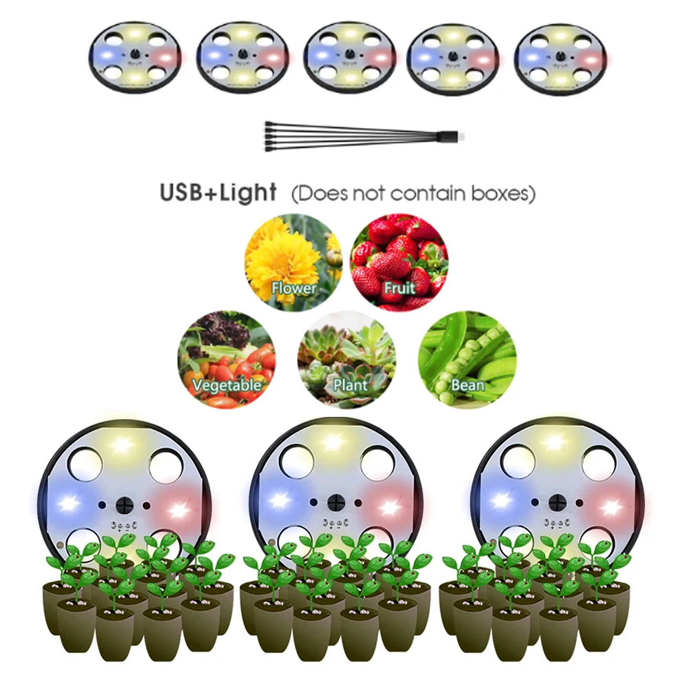Greenhouse Germination Led Plant Lamps Beads Grow Lights Full Spectrum Purple Lighting for Seed Starter Tray Kit Red Blue hydroponic germination tray