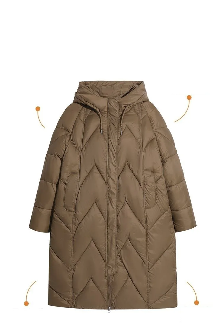 Oversized Thicken Down cotton Jacket for women Winter New Retro Chinese style Hooded Coat Female Cotton Warm Parker Overcoat