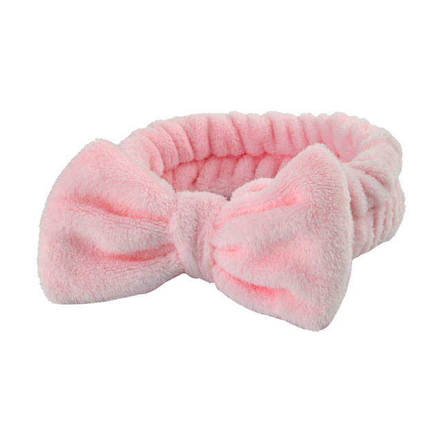 Makeup Headband Puffy Sponge Spa Head Bands for Women Girls Washing Face Skincare Yoga Facial Mask Sports Hairbands Headwear - B-Pink