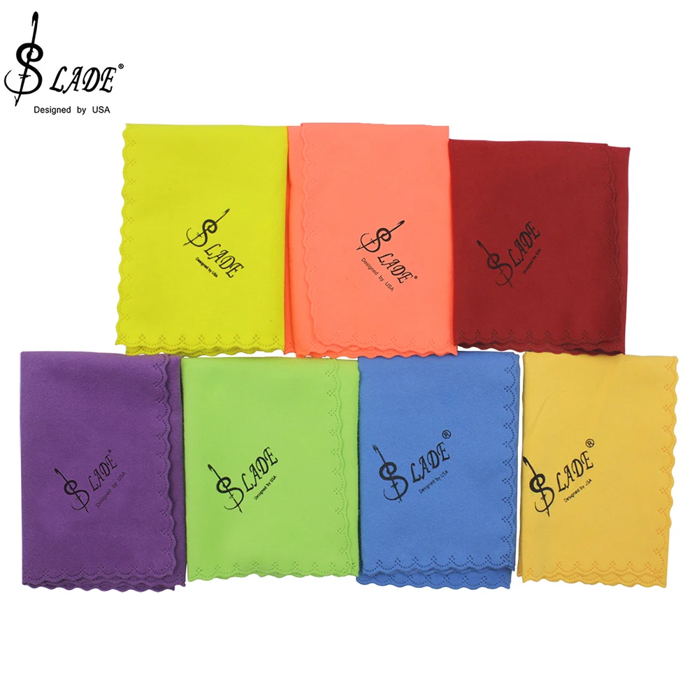 SLADE Universelle Bunte Stoff-Reinigungstücher für Saxophon, Klarinette, Trompete, Instrumentenreinigungstücher aus Baumwolle, 7er-Pack Farbige Tücher – Detail 5