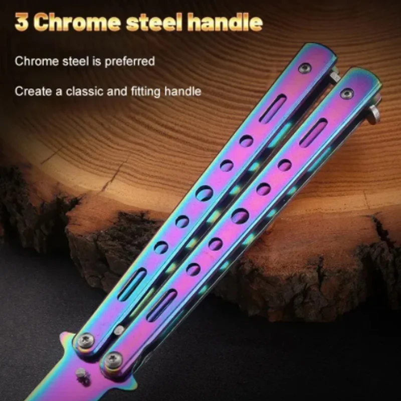 Folding Comb 1PCS Foldable Stainless Steel Butterfly Knife Comb Beard Moustache Brushe Hairdressing Styling Tool