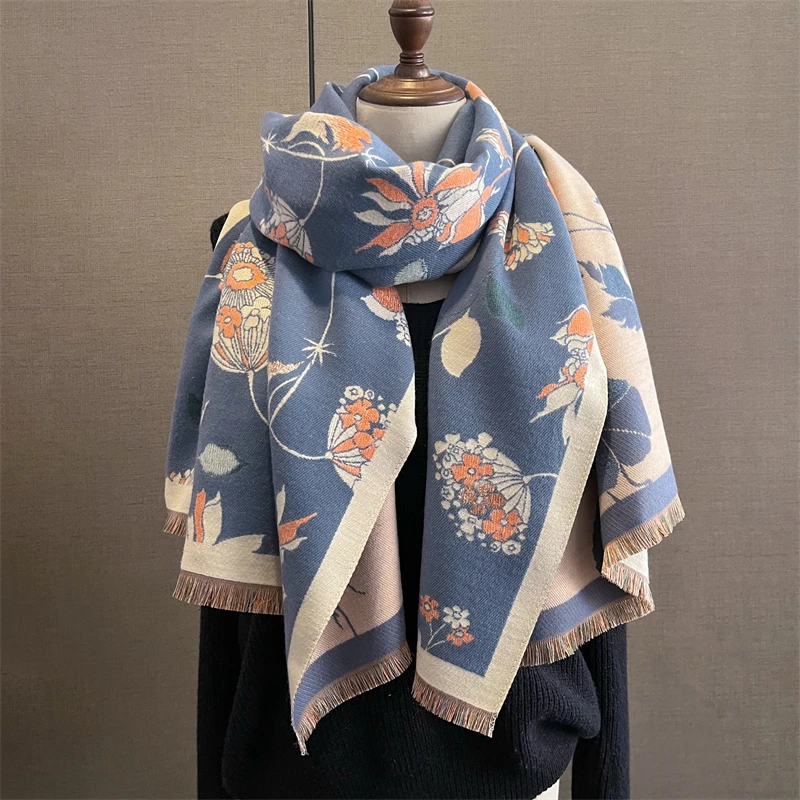 

2023 Korean Style Thick Knitted Scarf for Women Design Fashion Winter Warm Cashmere Scarves Neckercheif Lady Neck Tie Bandana
