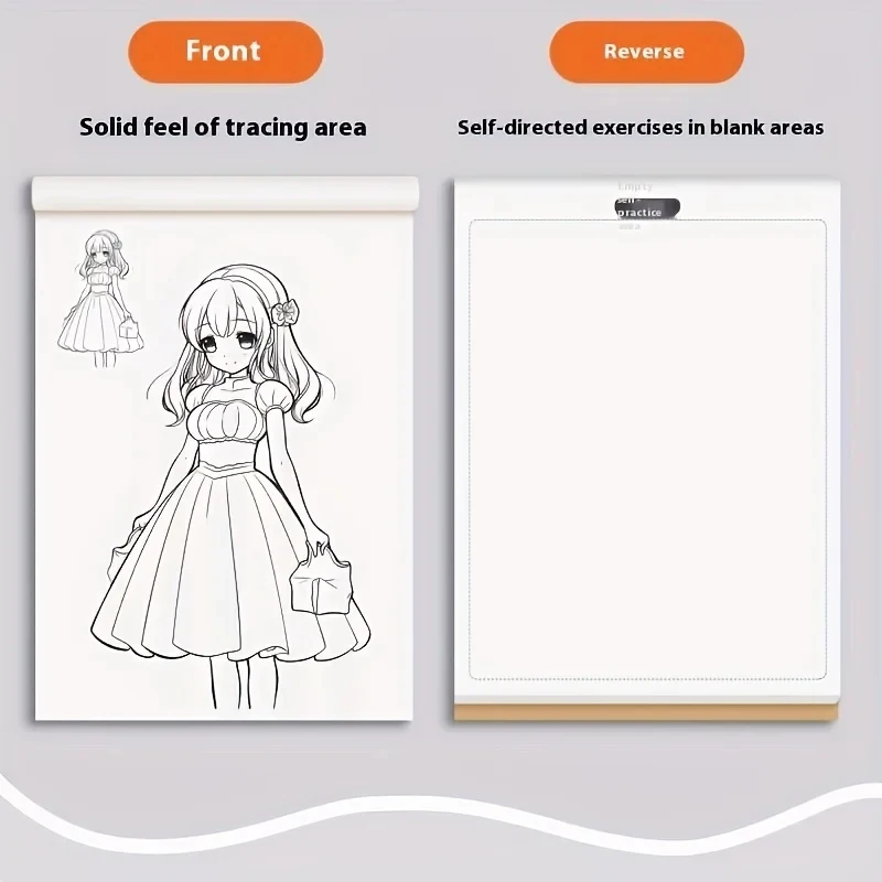 Libro di disegni di personaggi anime per principianti | Quaderno da disegno da 48 pagine con linee di contorno | Ideale per cartoni animati e stilisti di fumetti - immagine 5