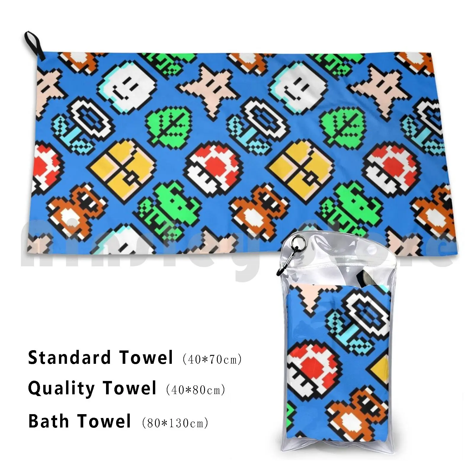 Modello Di Oggetto Nostalgia Videogioco Vintage | Bsl8R-Smb3 Telo Da Bagno Cuscino Da Spiaggia Retrogaming Retro Gaming 8Bit