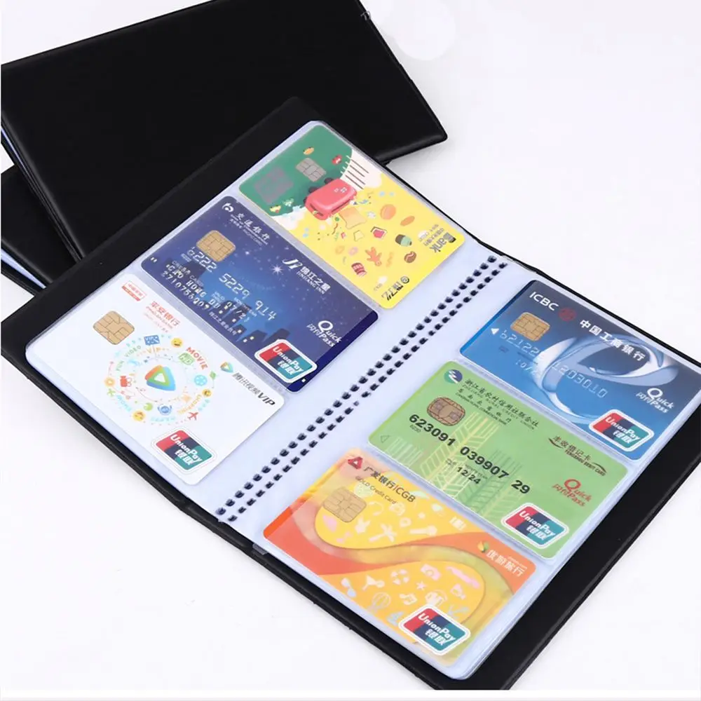 Simple Bank Cards Large Capacity Water-proof ID Card Leather Card Bits Card Holder Business Cards Organizer Storage Bag
