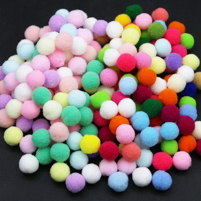 (100Pcs/pack)15mm High Elastic Plush Ball Colorful Christmas Balls Clothing Accessories Children's DIY Decorative Cat Toys