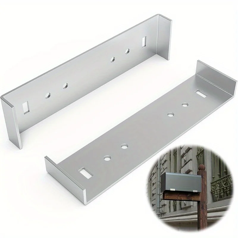 Heavy Duty Aluminum Mailbox Mounting Bracket Durable Metal Post Installation for 8in Wide Floor Sturdy Ground Mailbox Fixture