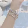 TAKARA TOMY 2022 New Cartoon Hello Kitty Beaded Crystal Bracelet Cute Sweet Girlfriend Gift 5
