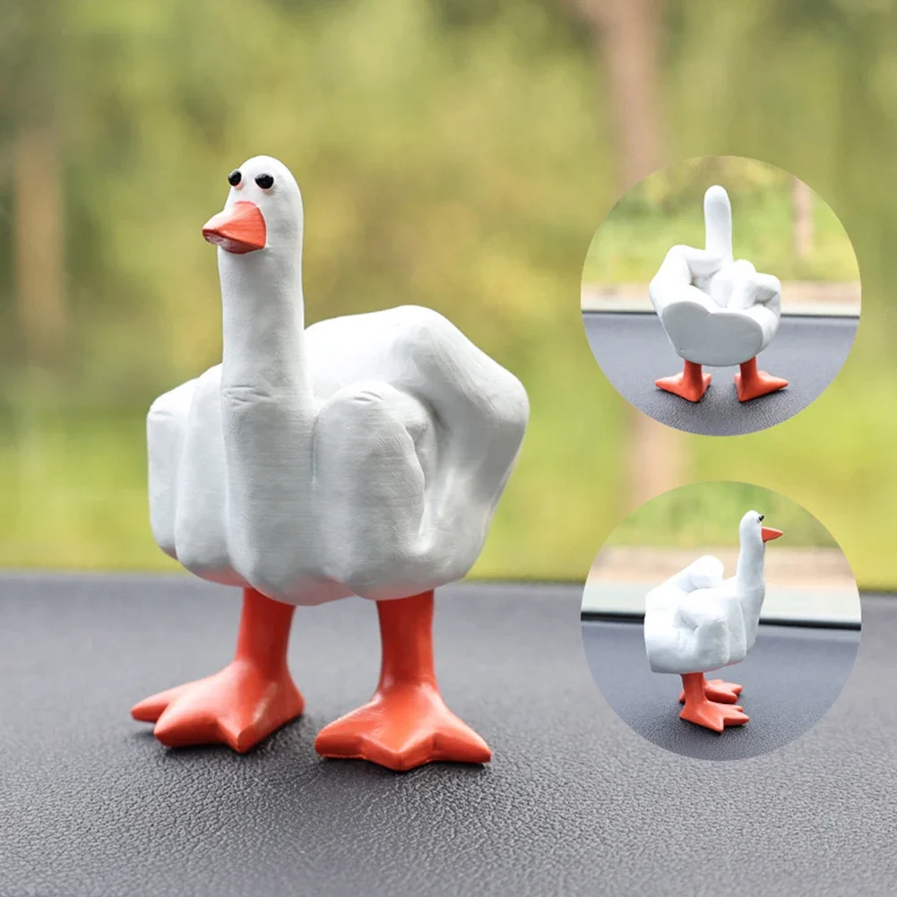 MiddleFingerSmallDuckSculptureResinDuckDecorativeFigurine