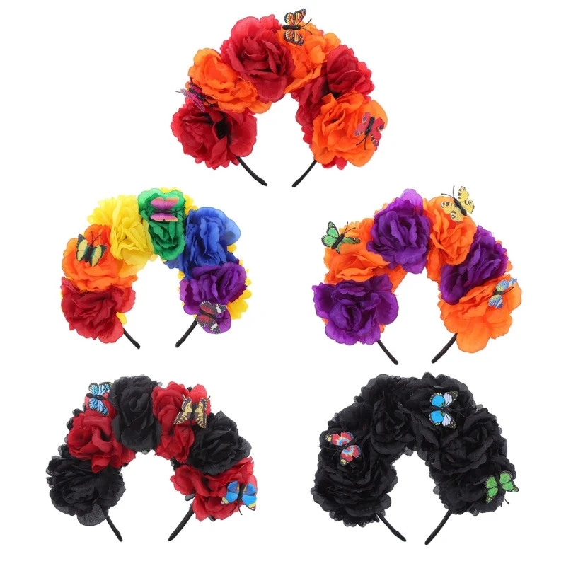 Halloween Flower Headband Butterflies Decor Party Costume Accessory Dropship